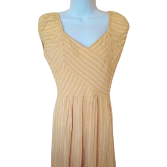 Striped Yellow Jumpsuit Size Small - Picture 3 of 6